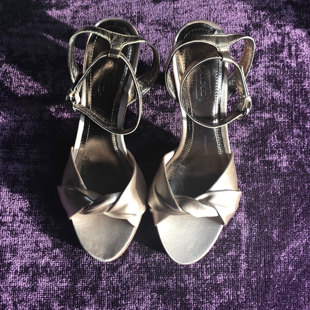 Champagne gold heels from coach